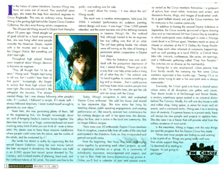 The side of Laurana's face is lit with wavy light in a blue on blue room; Dayton City Paper, An Interview with Laurana Wong, page 1